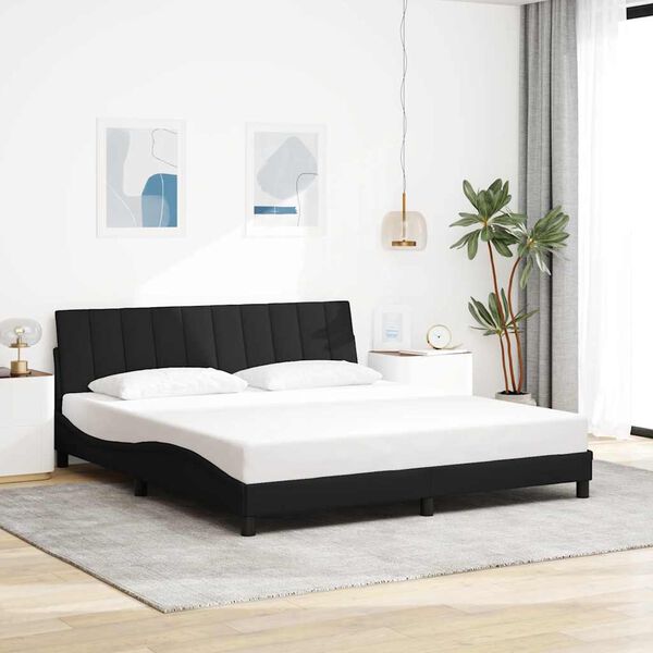 vidaXL Bed Frame without Mattress "Hanko" Black 180x200cm Fabric