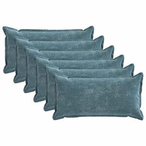 vidaXL Kudd&ouml;verdrag 6 pcs HOUTEN Bl&aring; 40 x 80 cm Chenilletyg