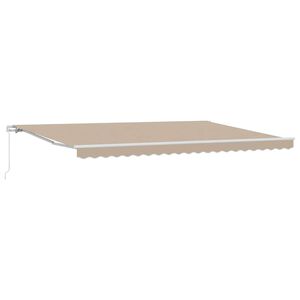 vidaXL Utf&auml;llbar markis Beige 500 &times; 350 cm Polyester och aluminium