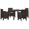 vidaXL Tr&auml;dg&aring;rdsm&ouml;belset 5 pcs Brun Polypropylen