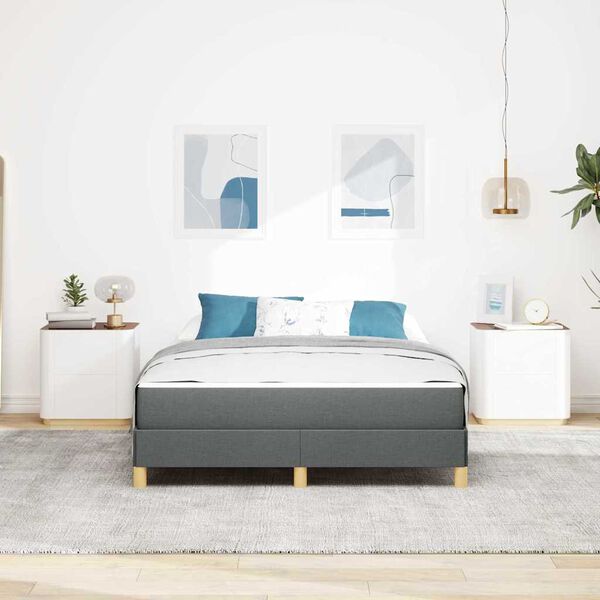 vidaXL B&auml;ddfj&auml;der med madrass M&ouml;rkgr&aring; 140 x 190 cm tyg