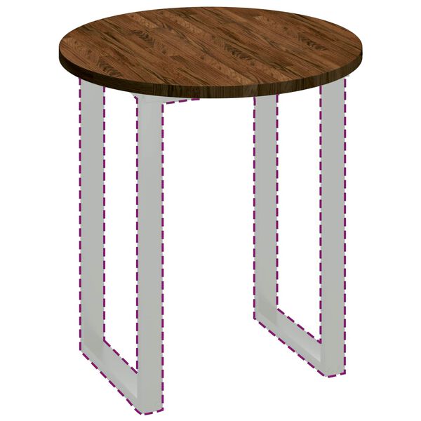 vidaXL Bordsskiva M&ouml;rkbrun &Oslash; 70 x 2,5 cm Massivt Ektr&auml;