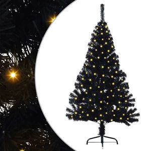 vidaXL Konstgjord F&ouml;rbelyst Julgran Svart 150 cm PVC