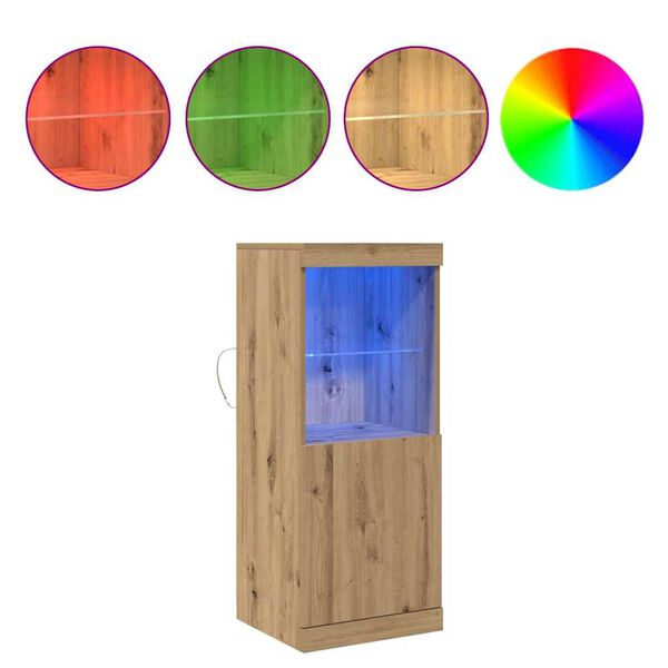 vidaXL LED-sido bord Artisan Ek 41 x 37 x 100 cm Konstruerat tr&auml;