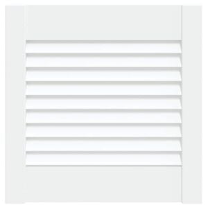vidaXL Louvred d&ouml;rrar med d&ouml;rr Vit 39,5 x 39,4 cm Massiv furu