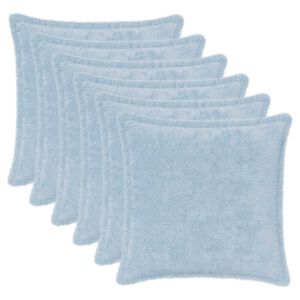 vidaXL Kudd&ouml;verdrag 6 st HOUTEN Ljusbl&aring; 30 x 30 cm Faux Kaninp&auml;ls