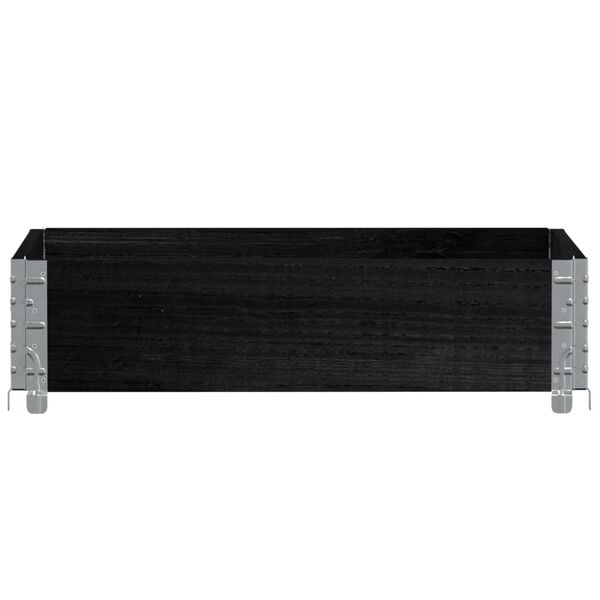 vidaXL Pallkrage svart 80x60 cm massivt furu