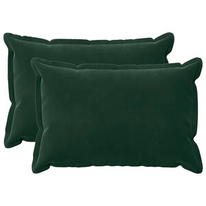 vidaXL Kudde med kudde HOUTEN 2 st M&ouml;rkgr&ouml;n Sammet