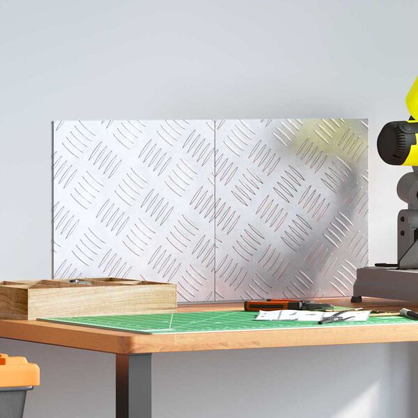 vidaXL Trappsteg Fyrkantig 2 pcs Silver 30 x 30 cm Aluminium