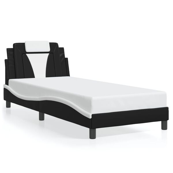 vidaXL Bed Frame "Viana" without Mattress Black and White 90x190 cm Faux Leather