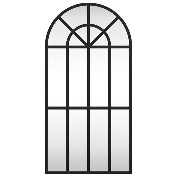 vidaXL Väggspegel svart 30x60 cm bågform järn