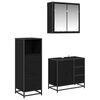 vidaXL Badrumsm&ouml;belset 3 st Svart Ek 35 x 37,5 x 100 cm
