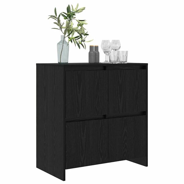 vidaXL Sideboard Svart Ek 70 x 41 x 75 cm Konstruerat tr&auml;