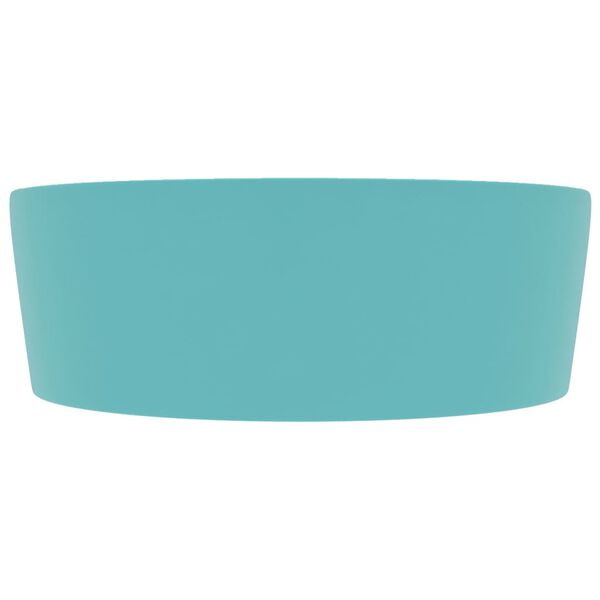 vidaXL Handfat med br&auml;ddavlopp matt ljusgr&ouml;n 36x13 cm keramik