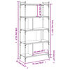 vidaXL Bokhylla 5 hyllplan rökfärgad ek 76x32x158 cm konstruerat trä
