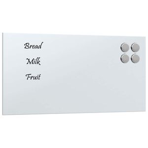 vidaXL V&auml;ggmonterad magnettavla vit 40x20 cm h&auml;rdat glas