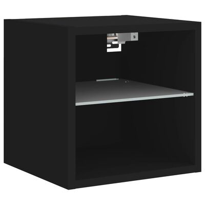 vidaXL Tv-bänk 8 delar LED svart konstruerat trä
