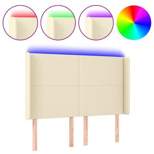 vidaXL S&auml;nggavel LED gr&auml;ddvit 147x16x118/128 cm konstl&auml;der