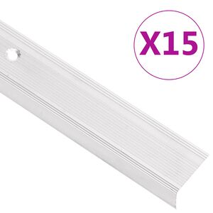 vidaXL Trappn&auml;sor i L-form 15 st aluminium 90 cm silver