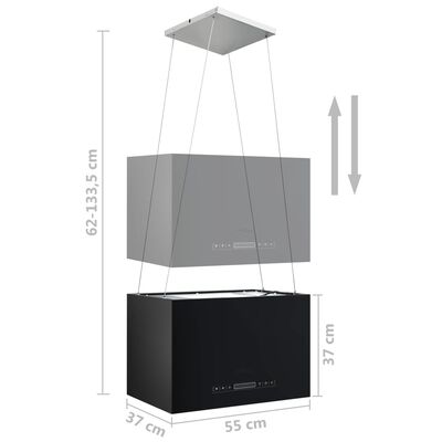vidaXL Hängande köksfläkt touchsensor LCD 55 cm pulverlackerat stål