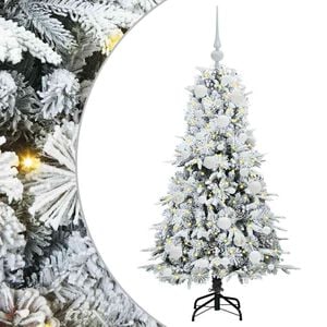 vidaXL Plast Hingad Julgran med 150 LED-lampor Vit 120 cm PE och PVC