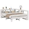 vidaXL S&auml;ng med bokhylla utan madrass vit 160x200cm massiv furu