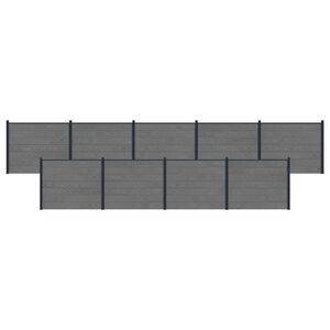 vidaXL St&auml;ngselpanel 9 pcs WPC och aluminium Gr&aring;