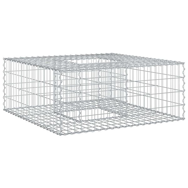 vidaXL Gabion upph&ouml;jd s&auml;ng Silver 100 x 100 x 40 cm Galvaniserat St&aring;l