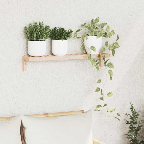 vidaXL Vägghängande ställ Väggmonterad Naturfärg 62 x 10 x 12,5 cm