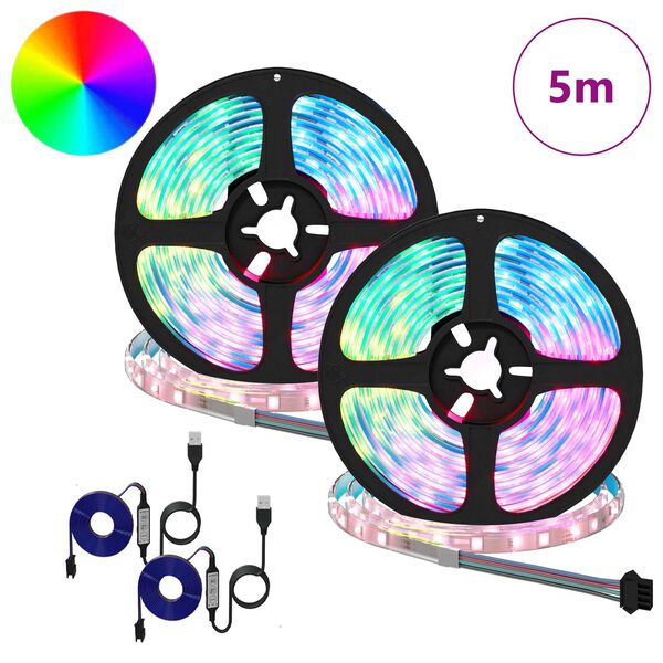 vidaXL LED Band 4 pcs Svart och Transparent 250 x 0,8 x 0,3 cm