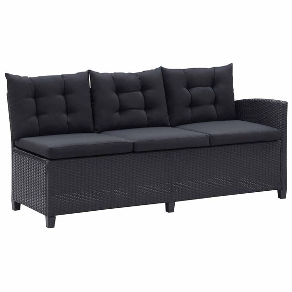 vidaXL Utomhusm&ouml;belset Svart konstrotting