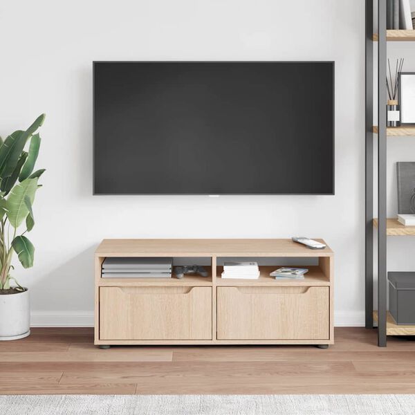 vidaXL TV-b&auml;nk VISNES Sonoma ek 100x40x38 cm konstruerat tr&auml;