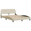 vidaXL Bed Frame "Dover" Cream 140x190 cm Fabric