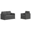 vidaXL Soffset 2 pcs M&ouml;rkgr&aring; 139 x 78 x 80 cm tyg