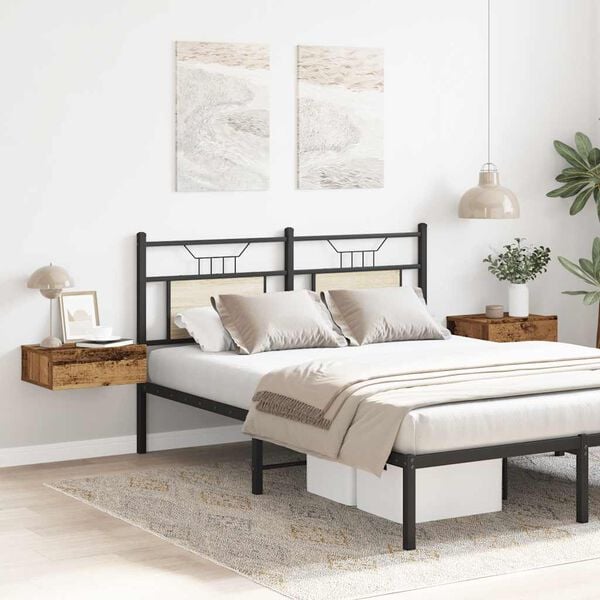 vidaXL Sv&auml;vande s&auml;ngbord 2 st gammalt tr&auml; 40x32x15 cm konstruerat tr&auml;