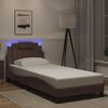 vidaXL Bed Frame "Viana" with LED without Mattress Brown 80x200 cm