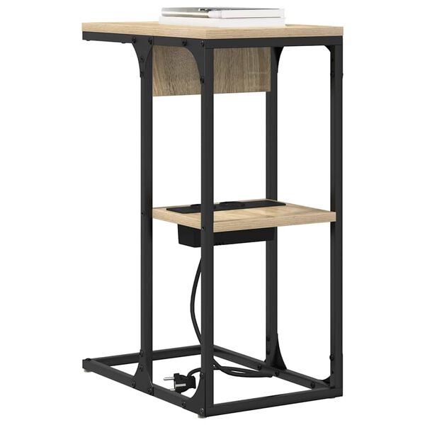 vidaXL Nattduksbord Sonoma-ek 41,5 x 26 x 60,5 cm Konstruerat tr&auml;