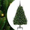 vidaXL Plast Hingad Julgran 150 LED-lampor Gr&ouml;n 120 cm PVC och st&aring;l