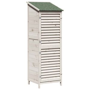 vidaXL Tr&auml;dg&aring;rdshus med tak Vit 59 x 56 x 176 cm Massivt Furu