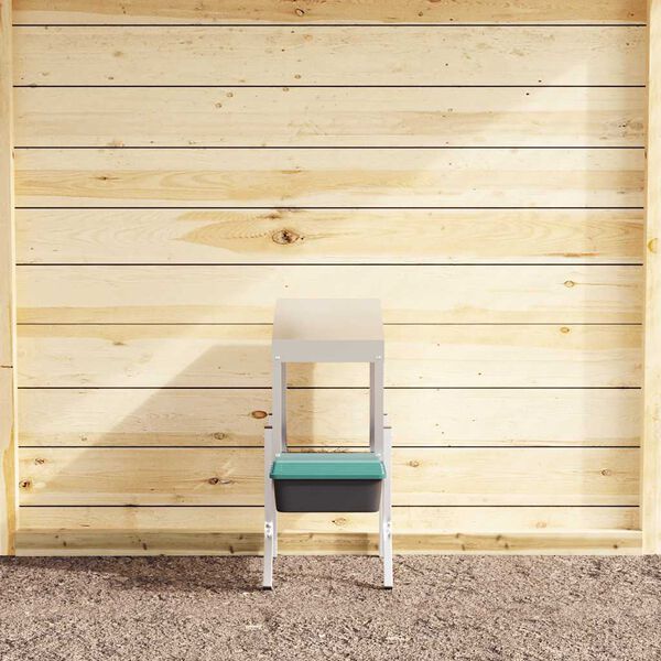 vidaXL Hönsholk 2 fack med ben galvaniserat stål