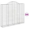 vidaXL Gabion b&aring;gformad 4 st 200x30x160/180 cm galvaniserat j&auml;rn