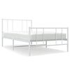 vidaXL S&auml;ngram med huvudgavel och fotgavel vit metall 75x190 cm