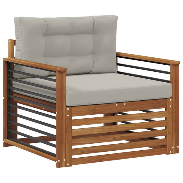 vidaXL Utomhussoffset Massivt akaciatr&auml; och polyester Naturf&auml;rg