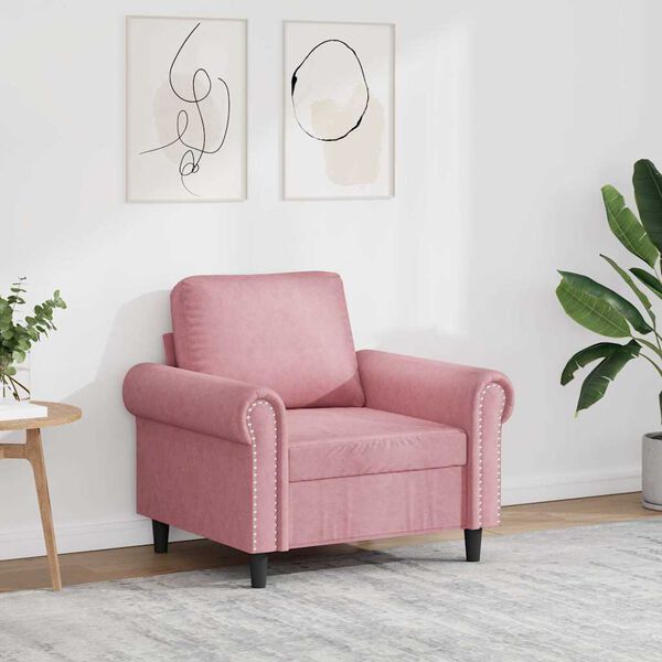 vidaXL F&aring;t&ouml;lj Rosa 60 cm sammet