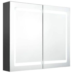 vidaXL Spegelsk&aring;p med LED gr&aring; 80x12x68 cm