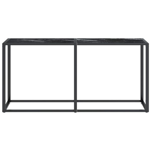 vidaXL Konsolbord svart marmor 160x35x75,5 cm h&auml;rdat glas
