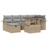 vidaXL Tr&auml;dg&aring;rdsoffset 7 st Beige konstrotting