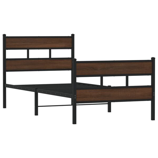 vidaXL S&auml;ngram utan madrass med huvudgavel och fotgavel 75x190 cm