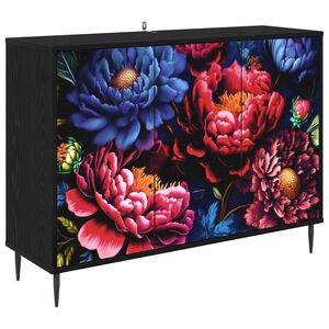 vidaXL Sideboard KIEL Svart ek 102 x 33 x 76 cm Konstruerat tr&auml;