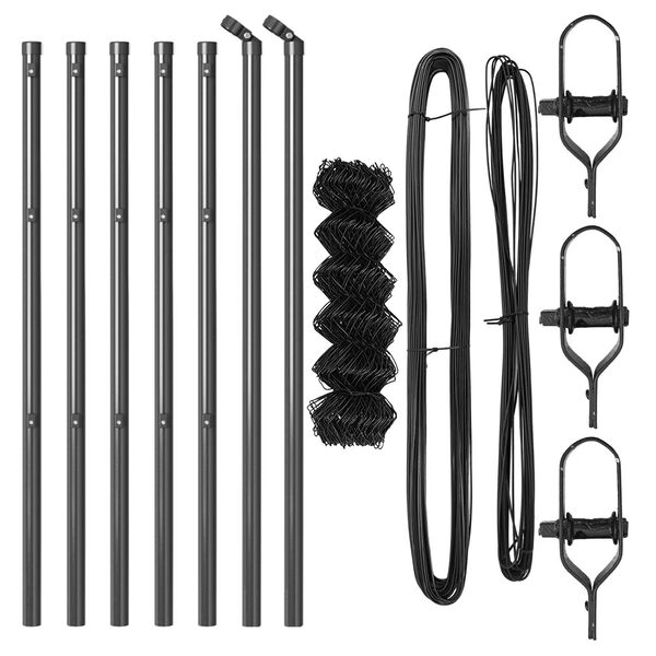 vidaXL Stängselstolpe Grå 10 x 0,4 m (60 x 60 mm nät) Stål och PVC